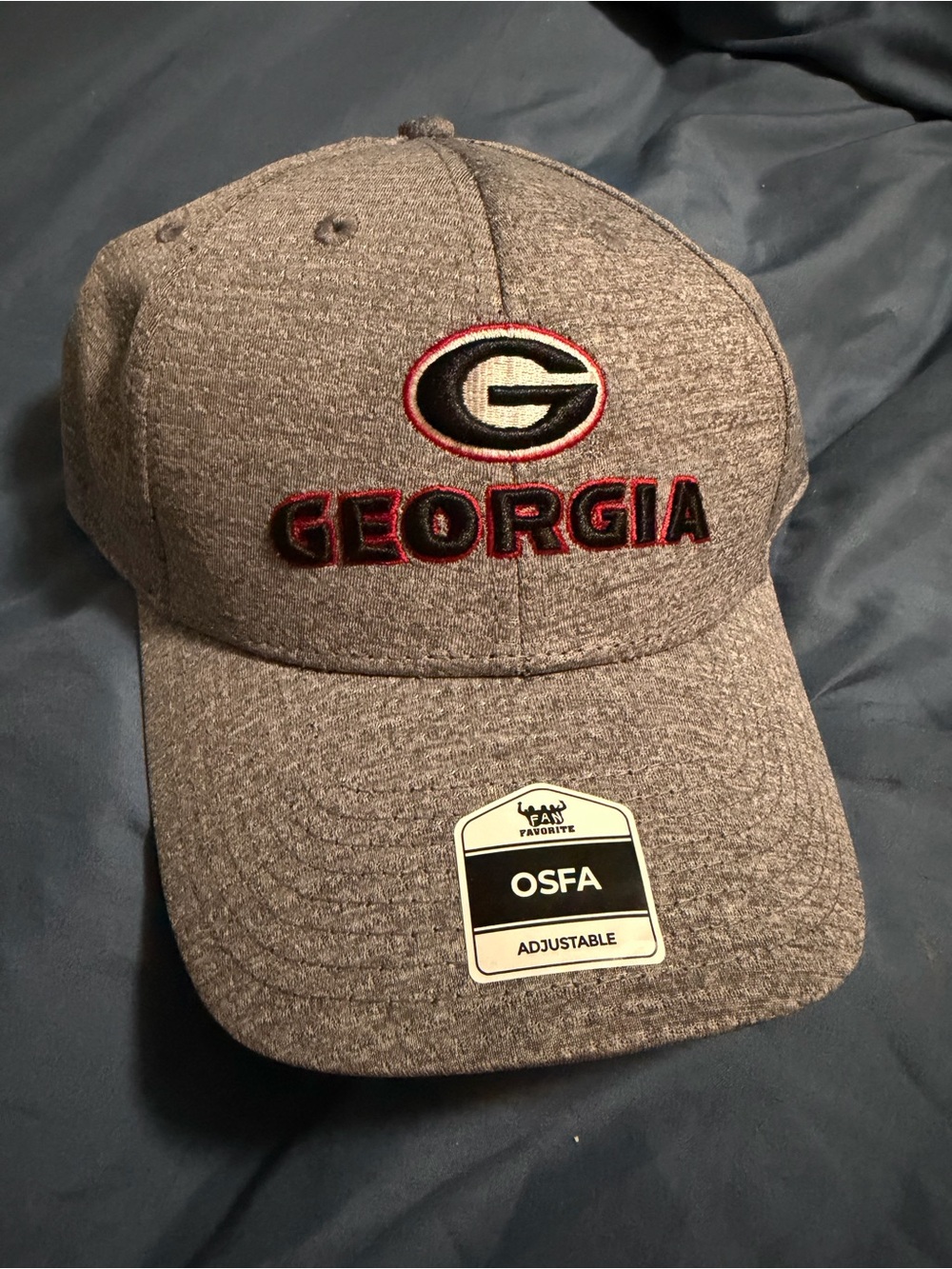 Georgia Bulldogs Embroidered Logo Cap - Gray with Red & Black Accents